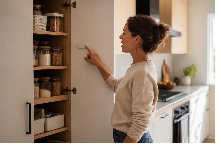 Checking the family pantry inventory from a phone